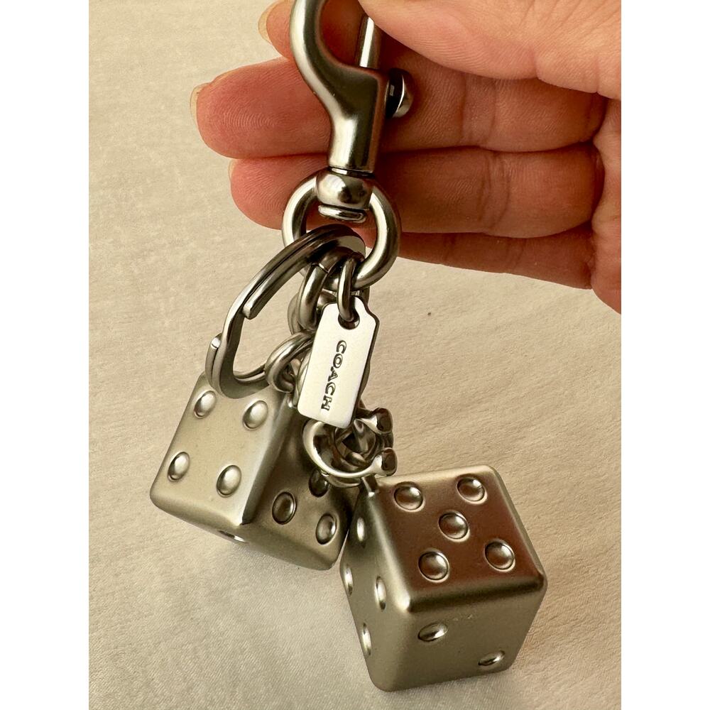 Coach Dice Bag Charm in silver-tone metal - Picture 6 of 7